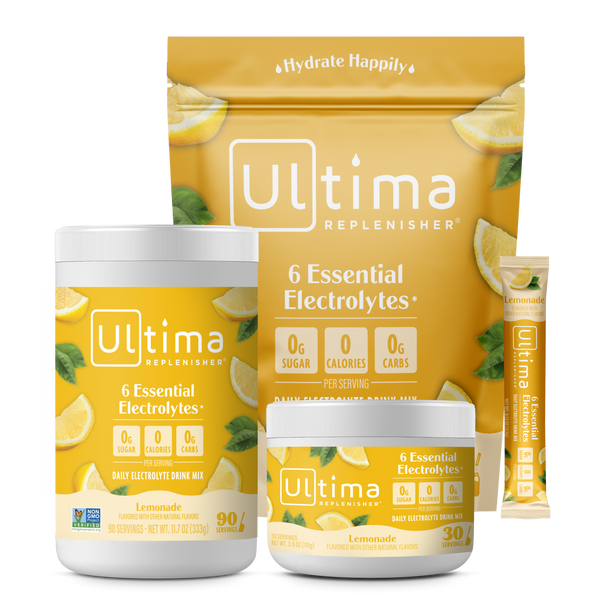 Ultima Replenisher Lemonade electrolyte hydration powder