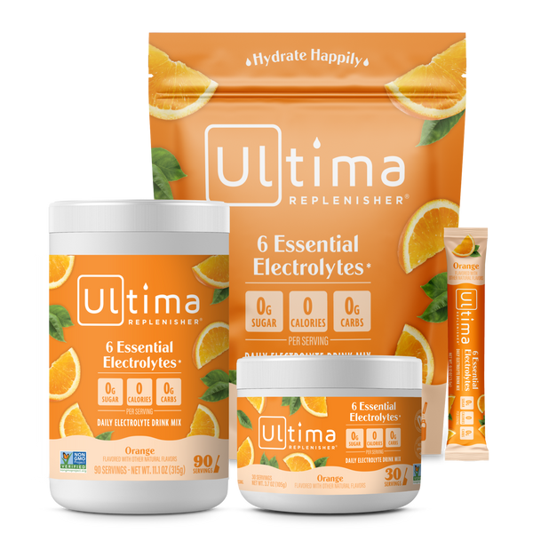 Ultima Replenisher Orange electrolyte hydration powder