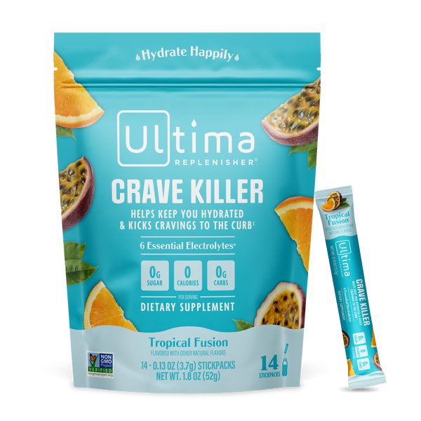 Ultima Replenisher Crave Killer electrolyte hydration powder pouch front